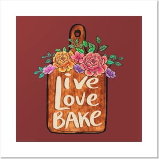 vintage baking design "live love bake." Posters and Art